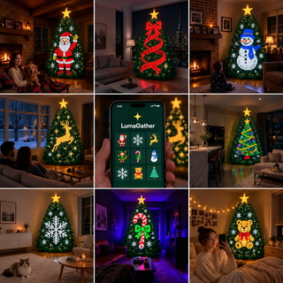 LumaGather Smart Animated Christmas Tree Lights — festive designs